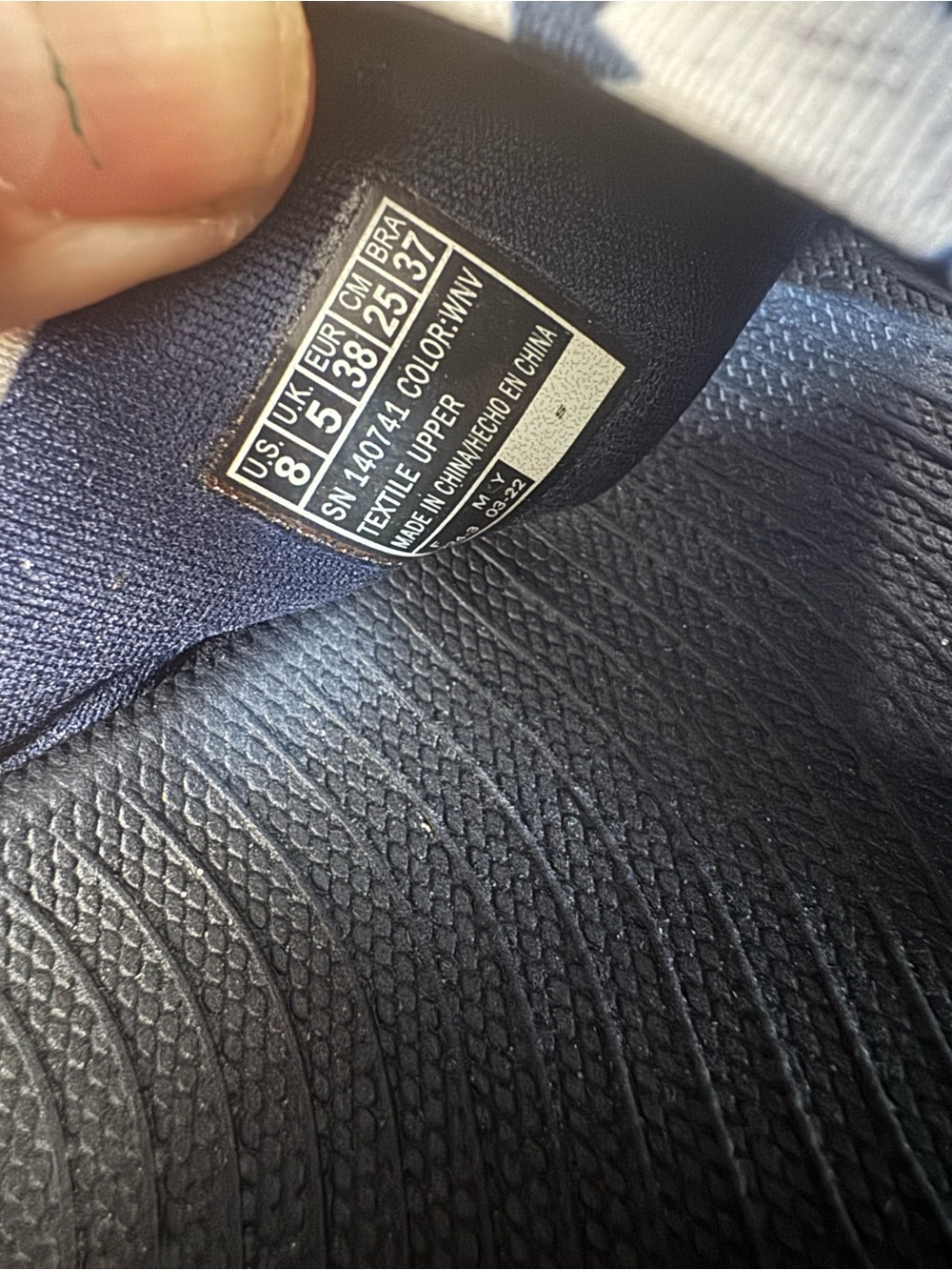Skechers Navy, White & Red Crossband Slide Sandals - Picture 5 of 6